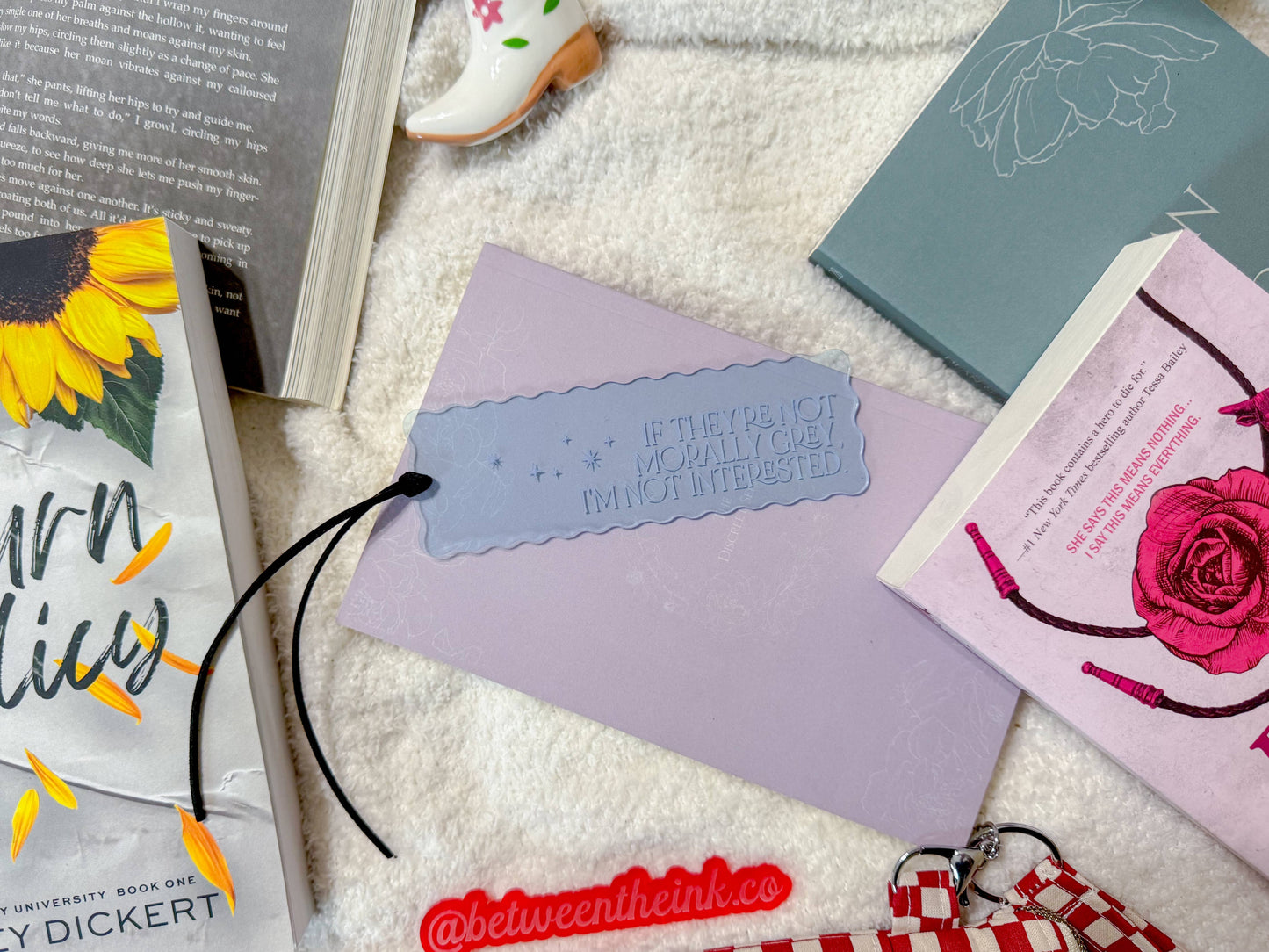 If They’re Not Morally Grey, I’m Not Interested - Blue Scalloped Bookmark