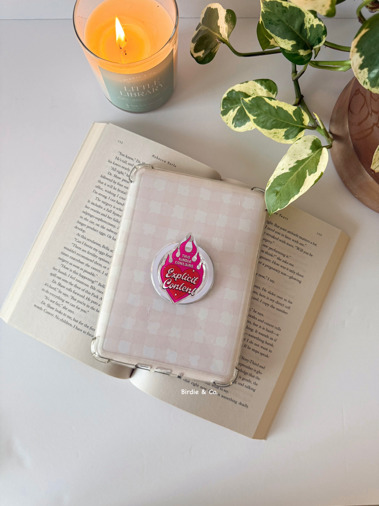 Explicit Content Kindle Grip,Bookish Gift,E-Reader Accessory
