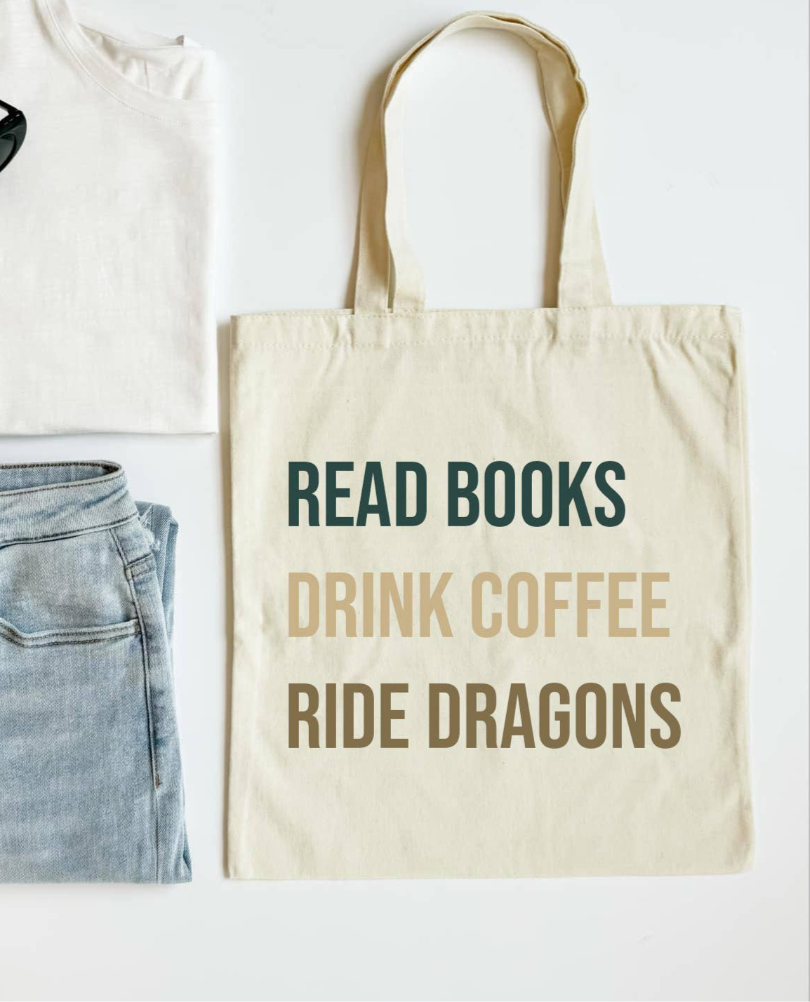 Read Books Drink Coffee Ride Dragons Tote Bag
