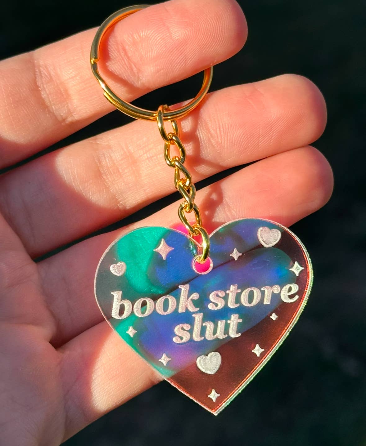 Book Store Slut Iridescent Acrylic Keychain