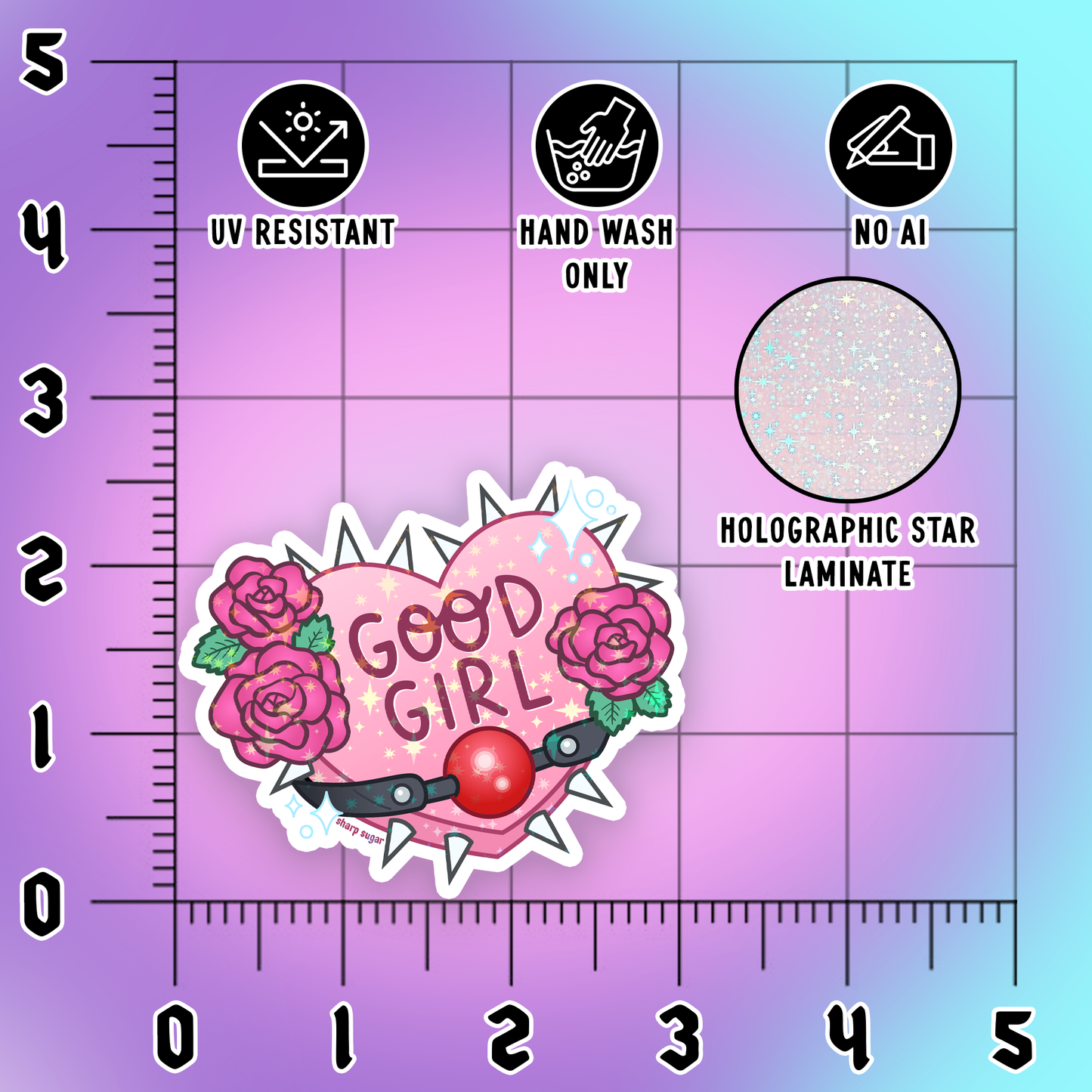 GOOD GIRL Candy Heart Sticker