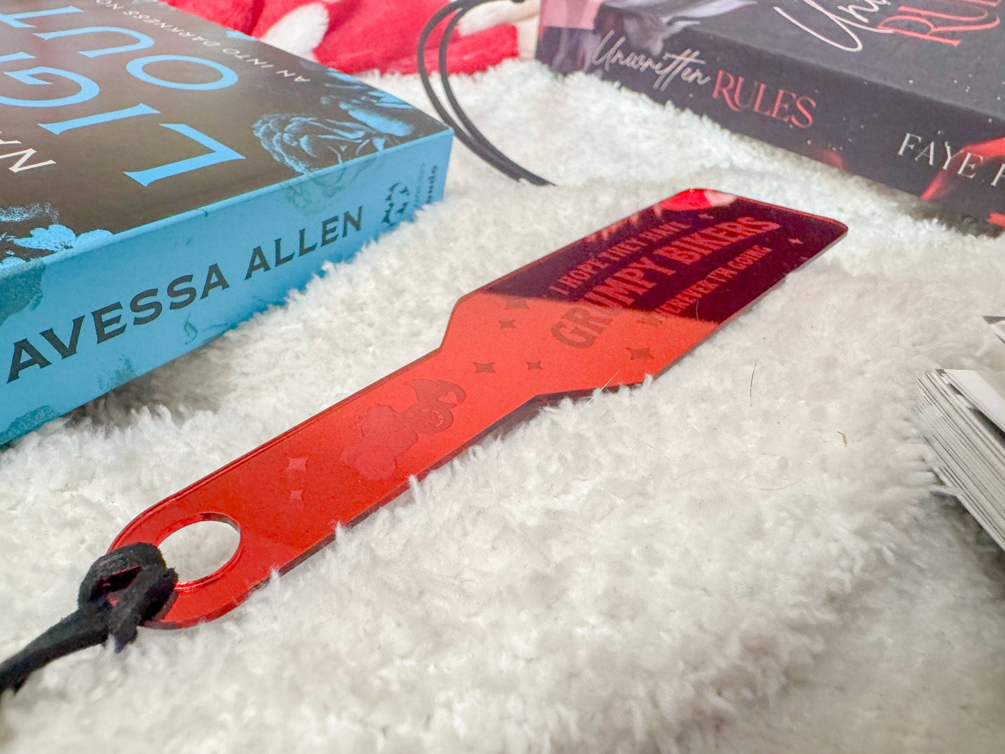 I Hope They Have Grumpy Bikers Wherever I'm Going - Red Mirror Paddle Bookmark