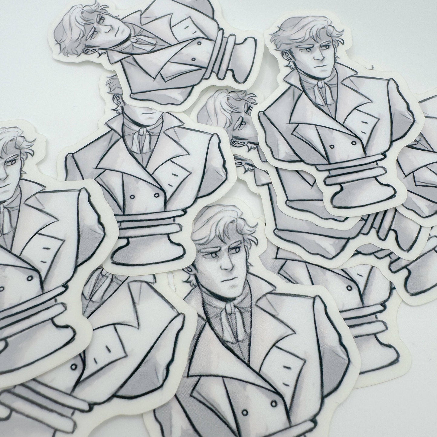 Mr. Darcy Bust, Pride and Prejudice Clear Matte Sticker