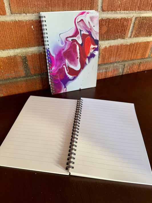 Pink Purple White Soft Touch Wire-O Notebook