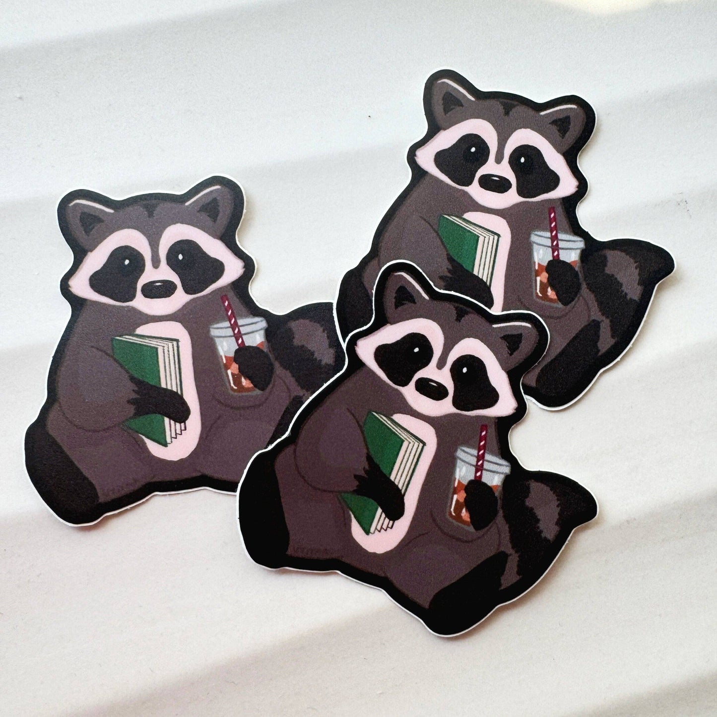 Cute Raccoon Trash Reader Sticker