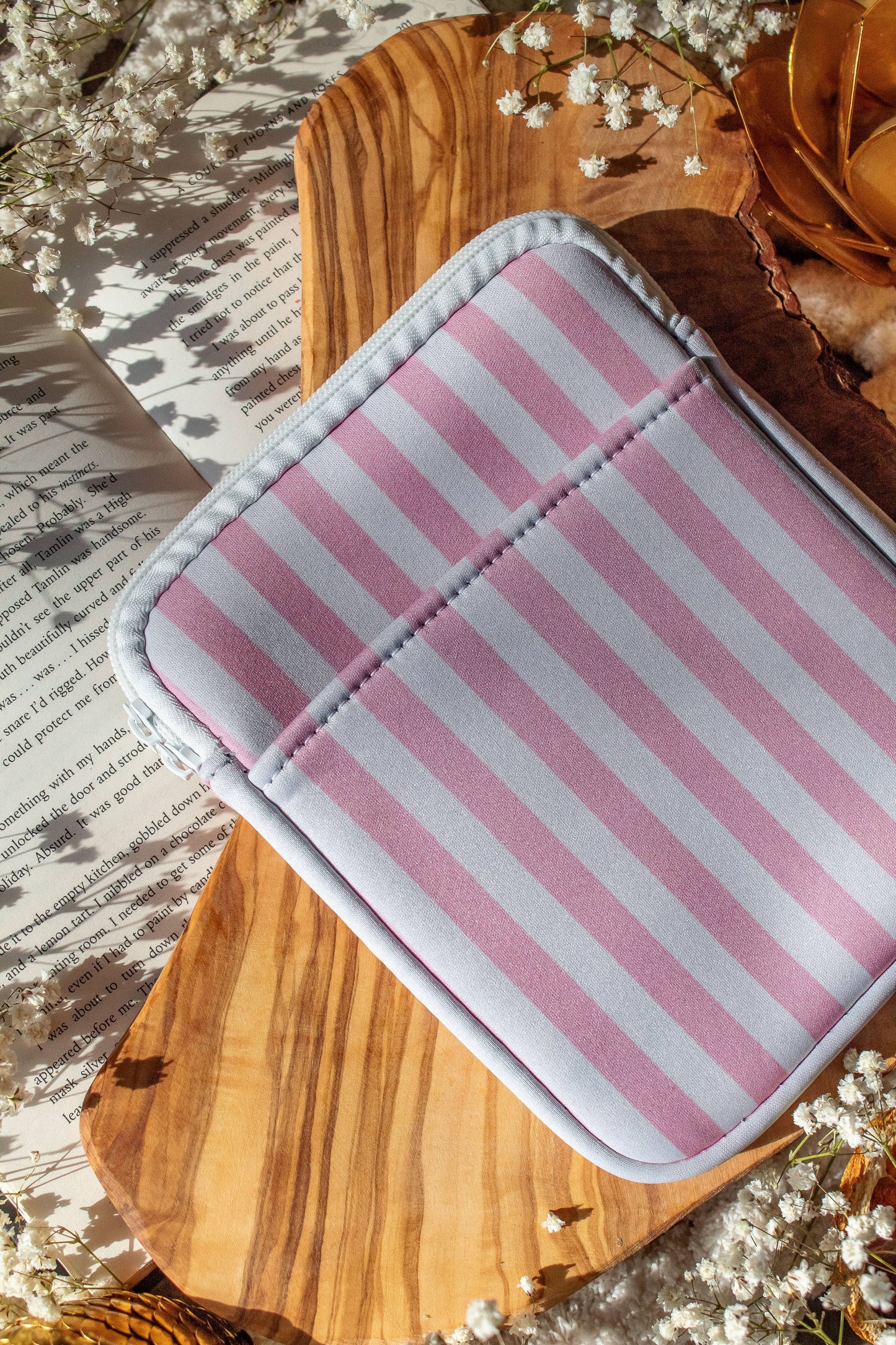 Pink Stripes Neoprene E-Reader/ Tablet Sleeve