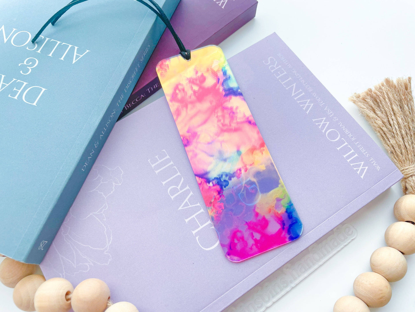 Rainbow Iridescent Ink Acrylic Bookmark