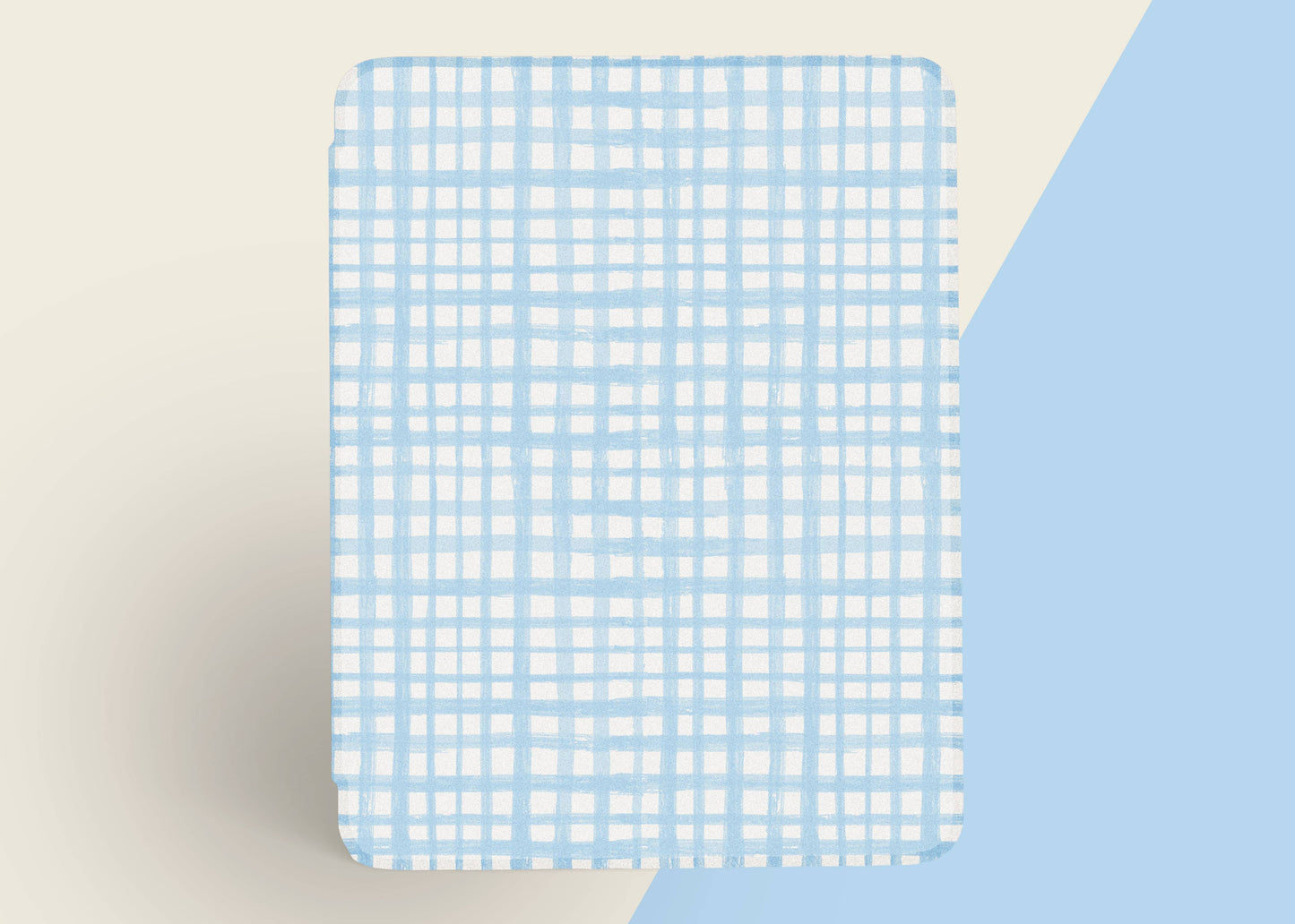 Soft Blue Gingham Kindle Case