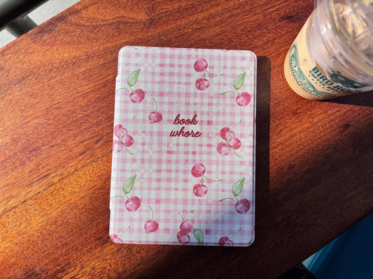 Cherries with a Book Whore Kindle Case with Clear Back