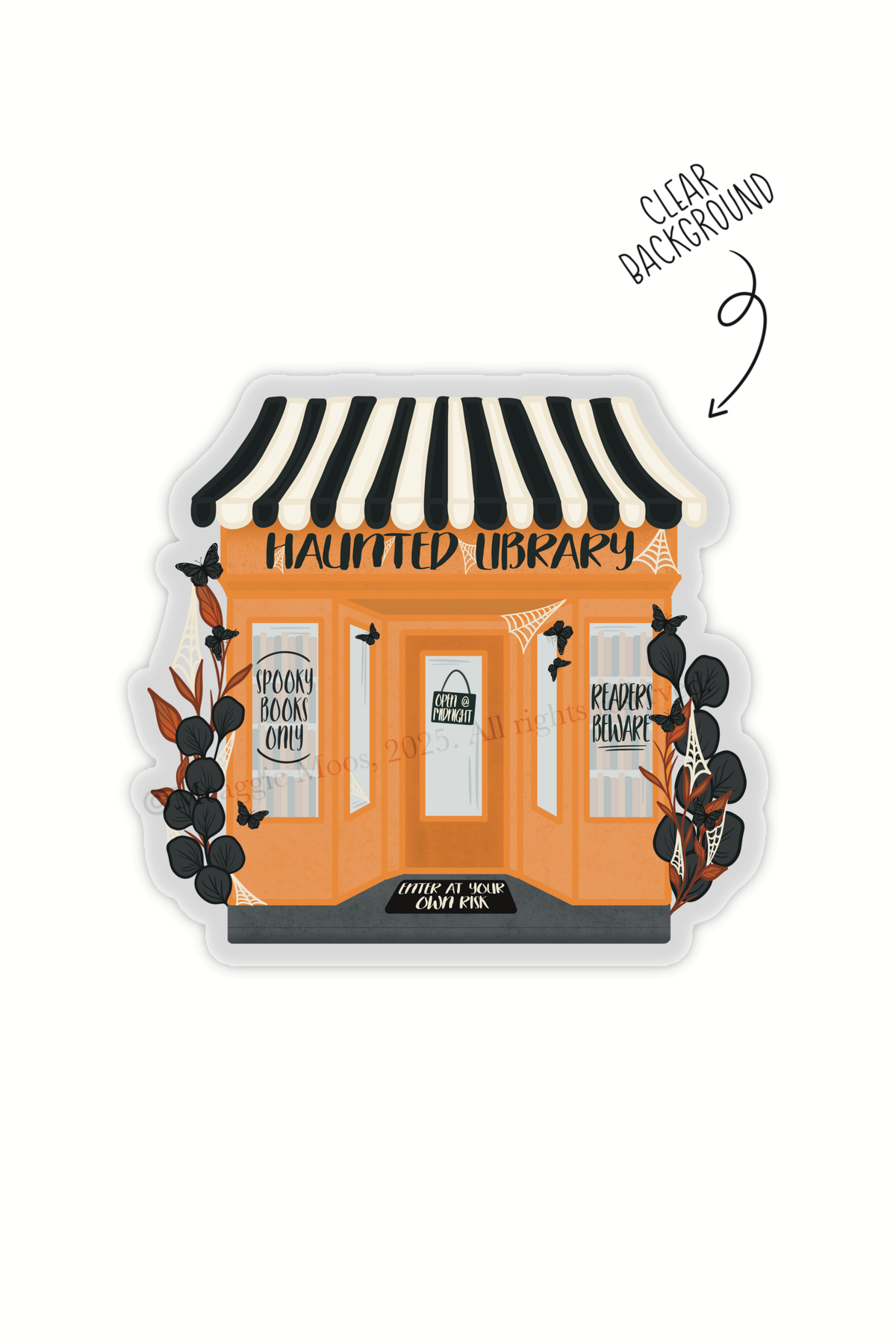 Haunted Library Bookish Vinyl Sticker