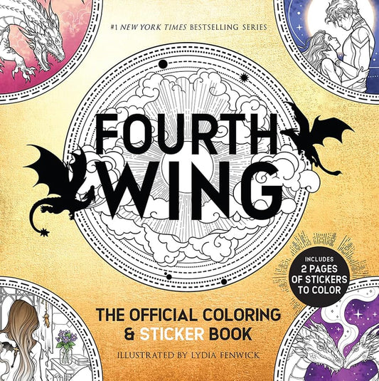 Fourth Wing: The Official Coloring & Sticker Book (Includes 2 Pages of Stickers to Color) (Dover Adult Coloring Books) cover image