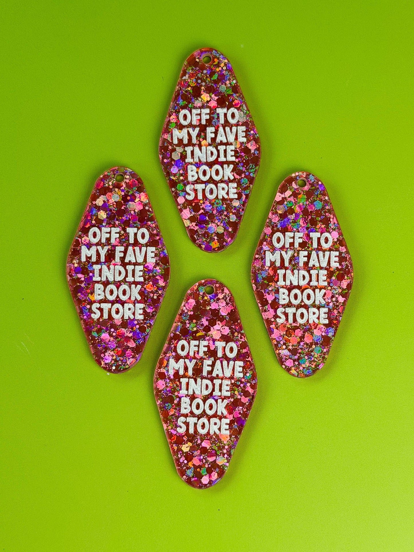 Off To My Fave Indie Book Store Keychain