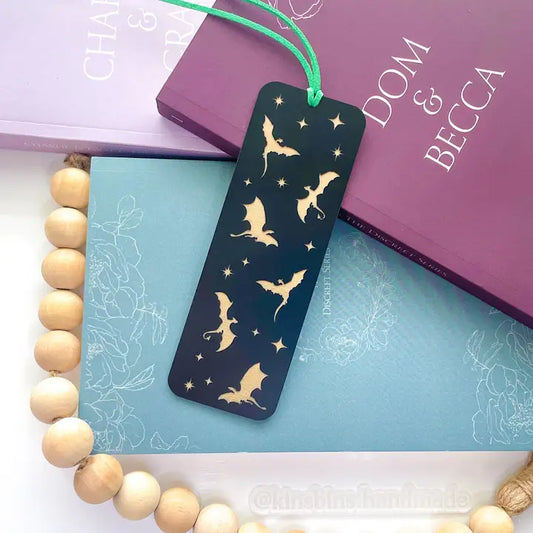 Dragons - Black/Gold Acrylic Bookmark