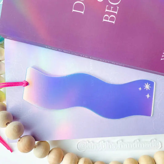 Simple Stars - Iridescent Wavy Acrylic Bookmark