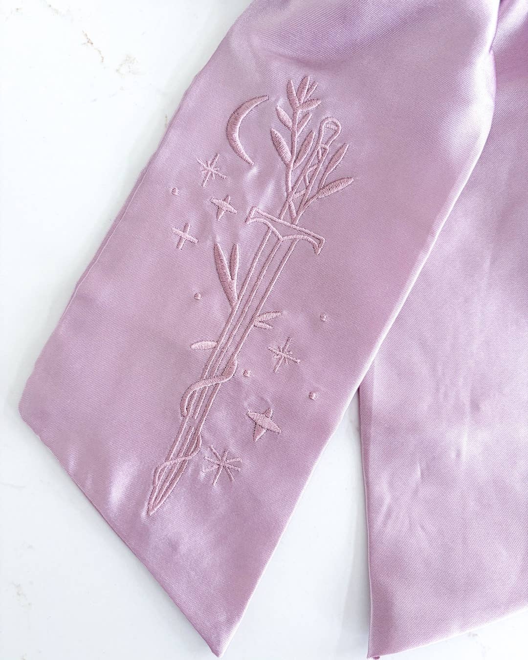 Fantasy Sword Hair Bow Clip | Embroidered Bookish Satin Bow
