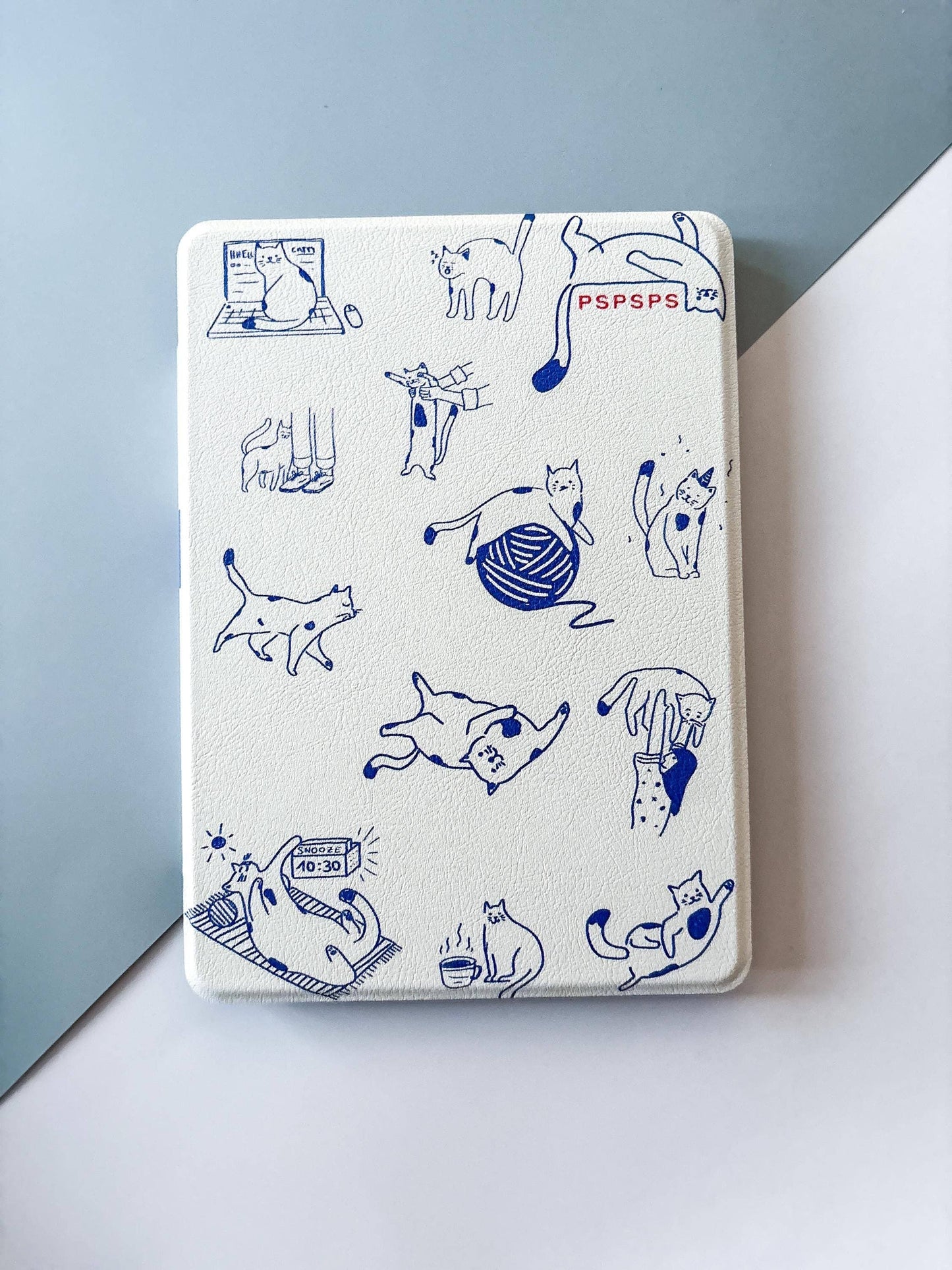 Cute Cat Clear Back + Handstrap Kindle Case