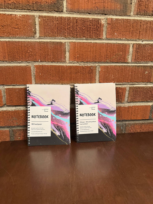 Purple, Pink, Blue Soft Touch Wire-O Notebook -  5.5"x8"