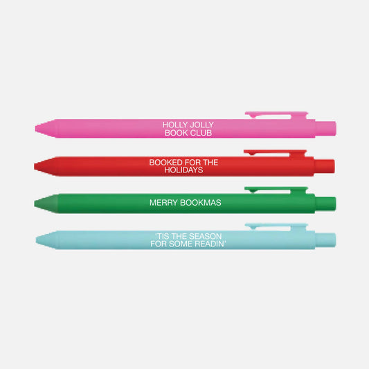 Bookish Holiday Pen Set – 4-Pack Christmas Click Pens