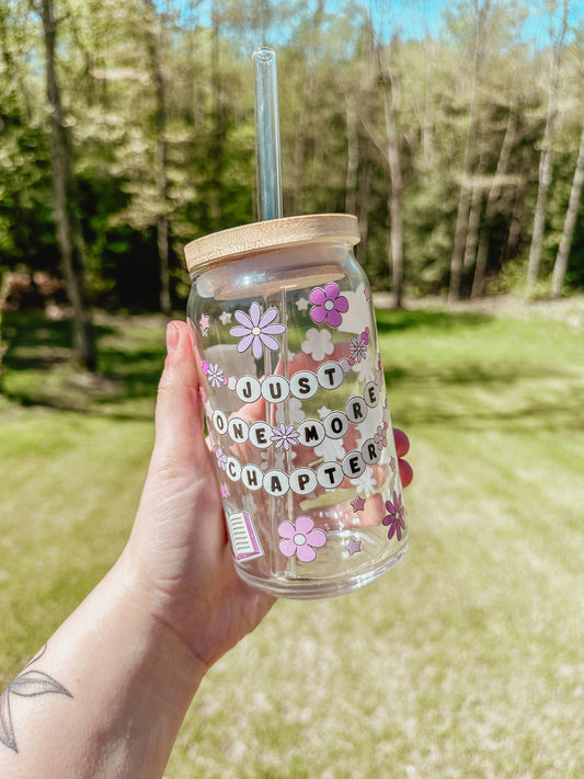 Just One More Chapter Glass Can Cup