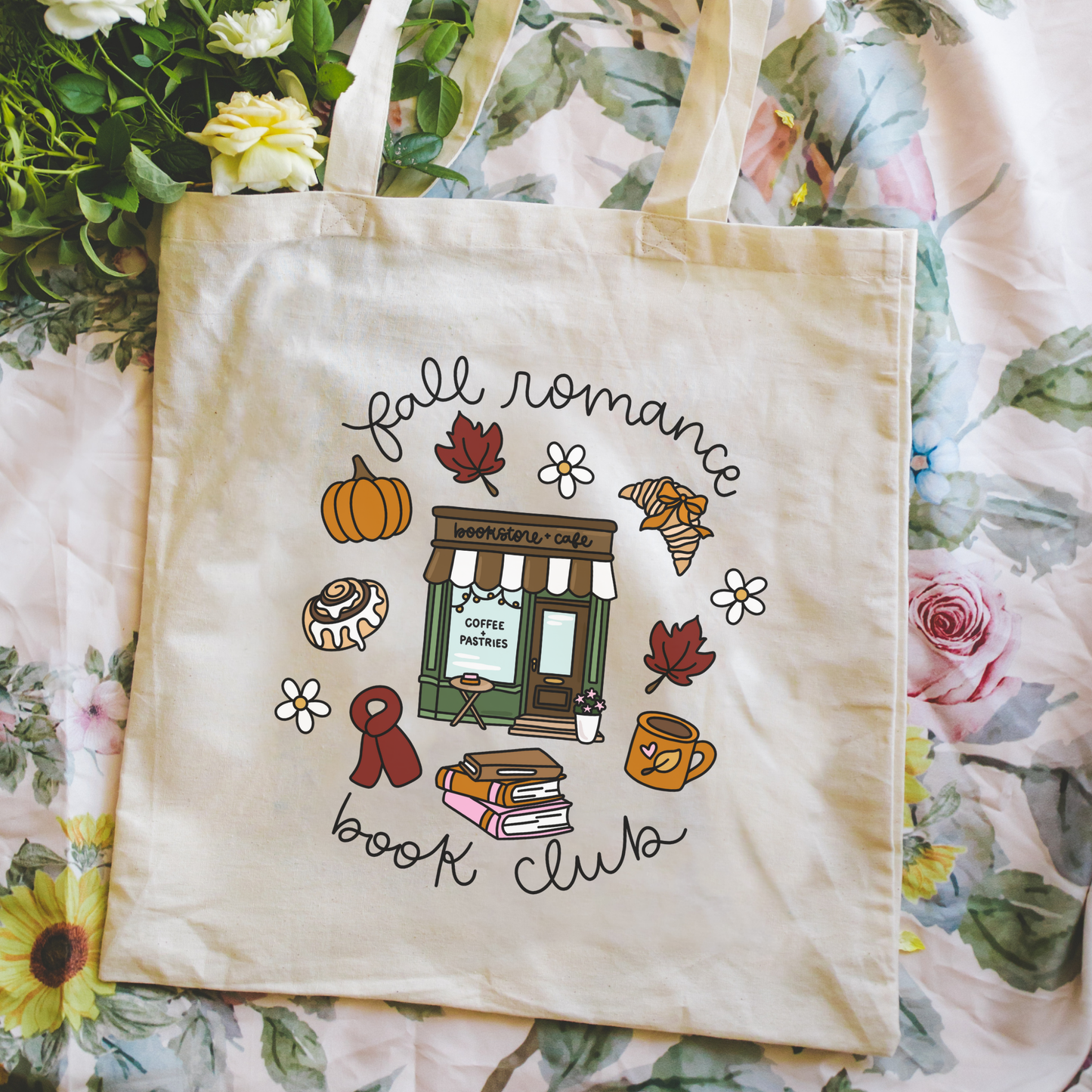 Fall Romance Book Club Tote Bag