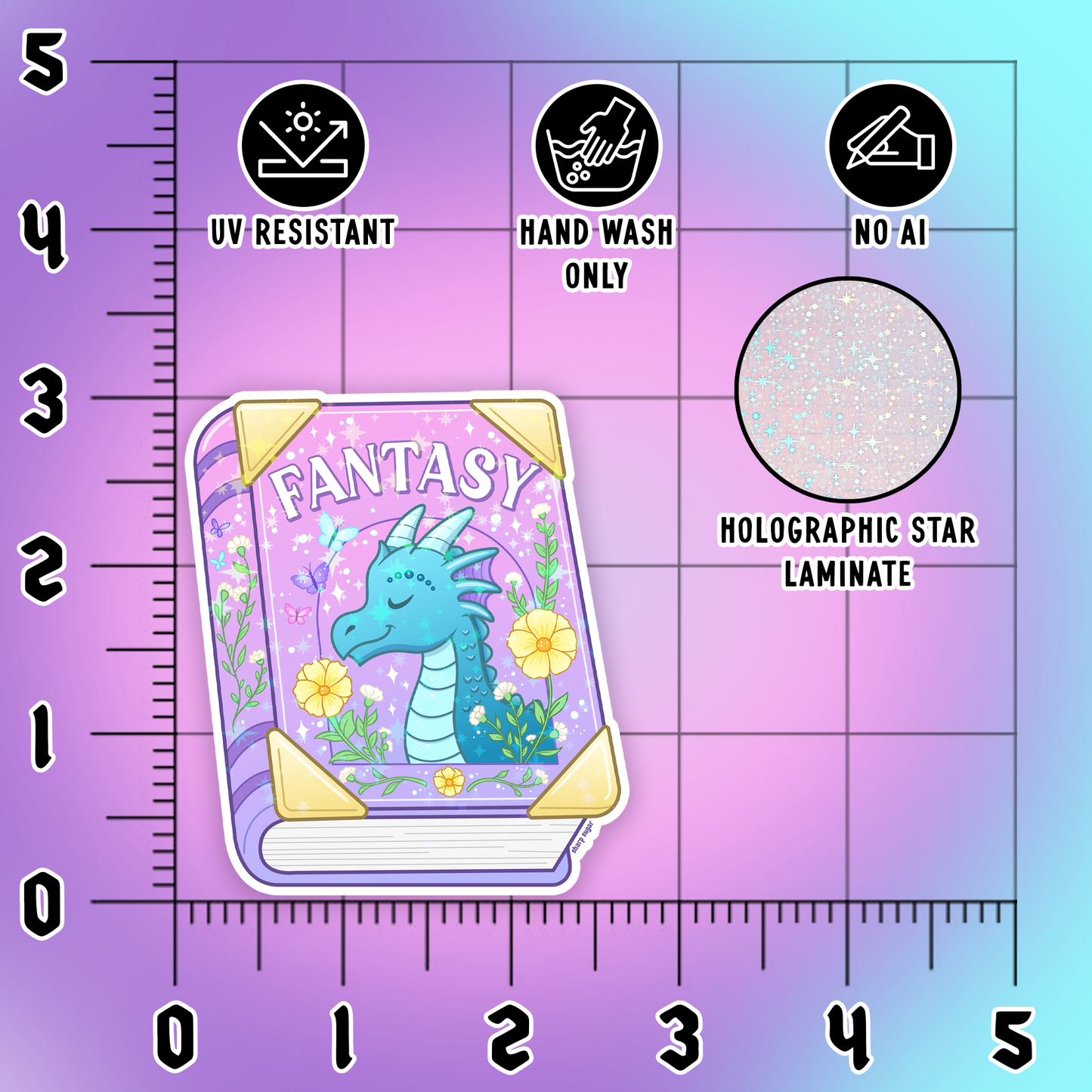 Fantasy Book Reader Sticker