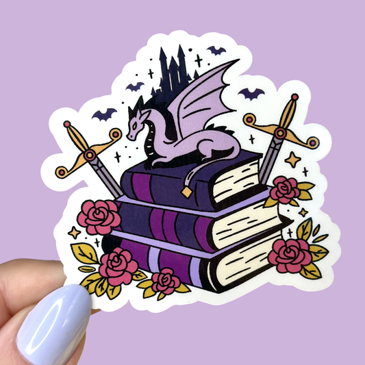 Bookish Dragon Sticker