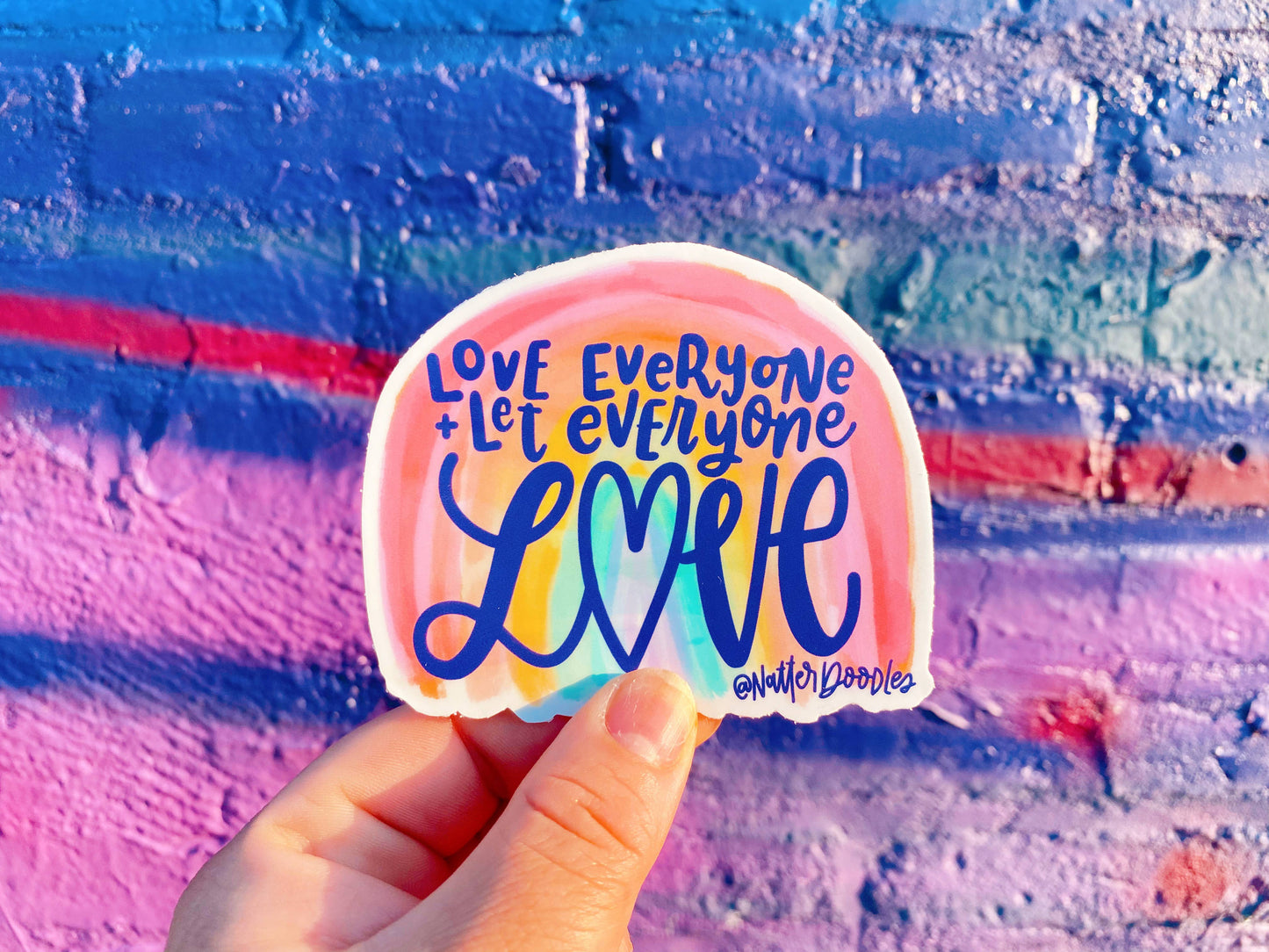 Love Everyone & Let Everyone Love Sticker - Rainbow