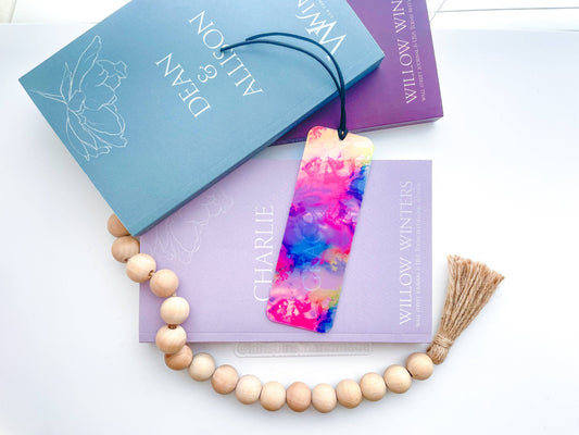 Rainbow Iridescent Ink Acrylic Bookmark