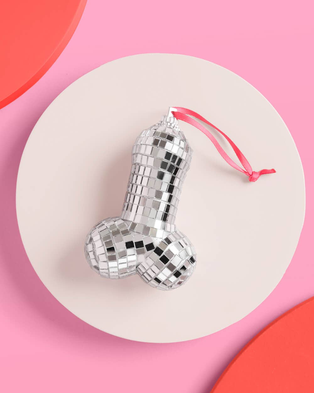 Disco Penis Ornament - silver disco ornament Christmas