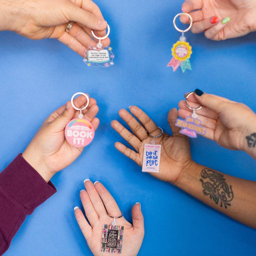 Do It For The Plot Keychain – Library Card Reader Gift