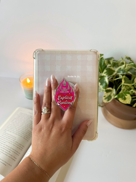 Explicit Content Kindle Grip,Bookish Gift,E-Reader Accessory
