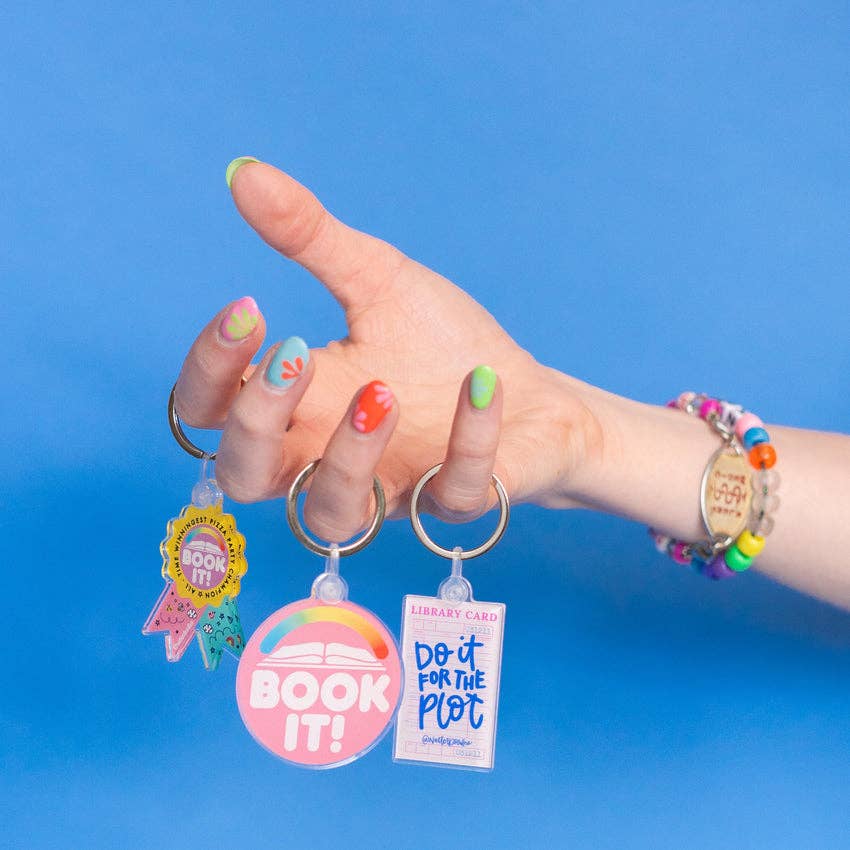 Do It For The Plot Keychain – Library Card Reader Gift