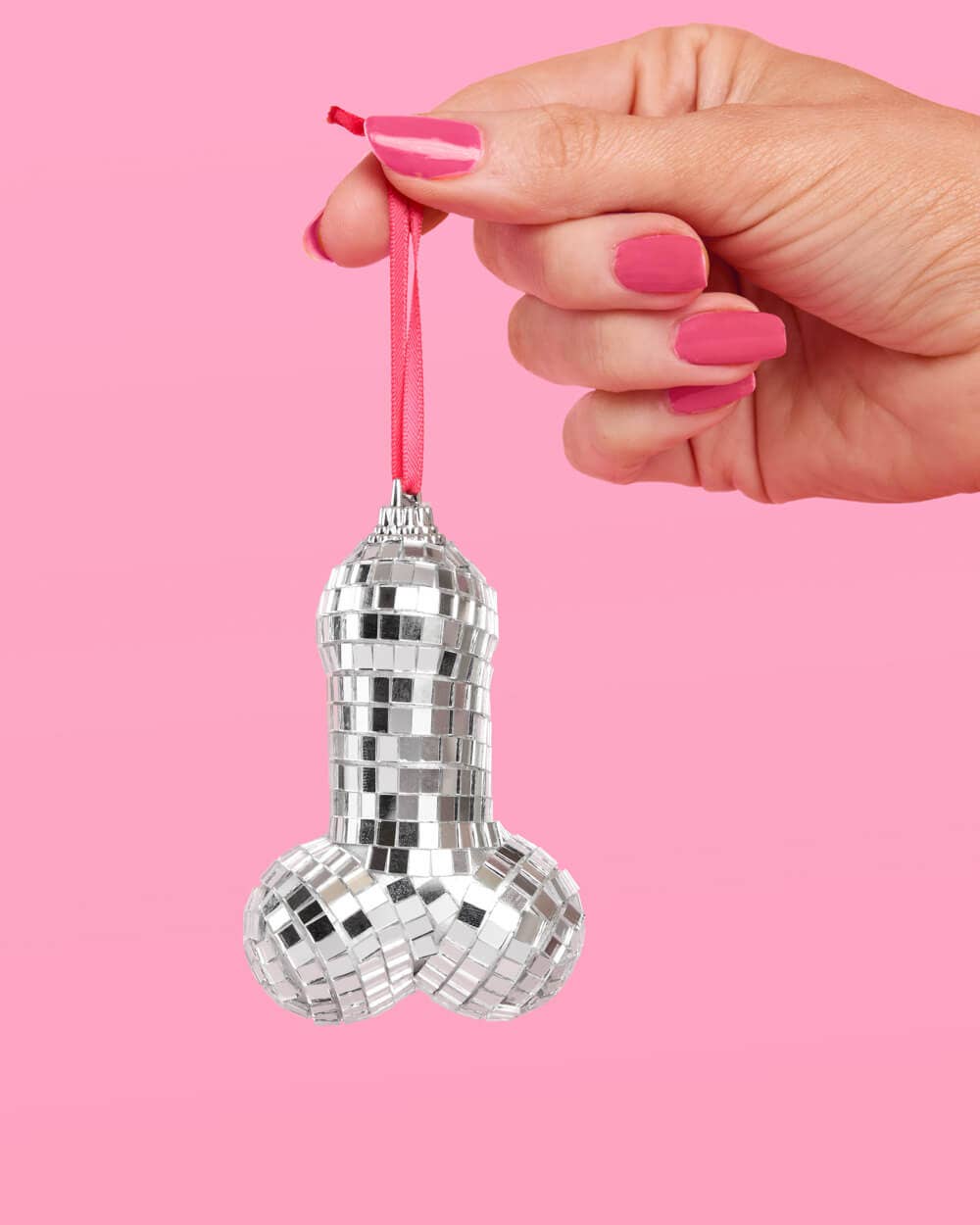 Disco Penis Ornament - silver disco ornament Christmas