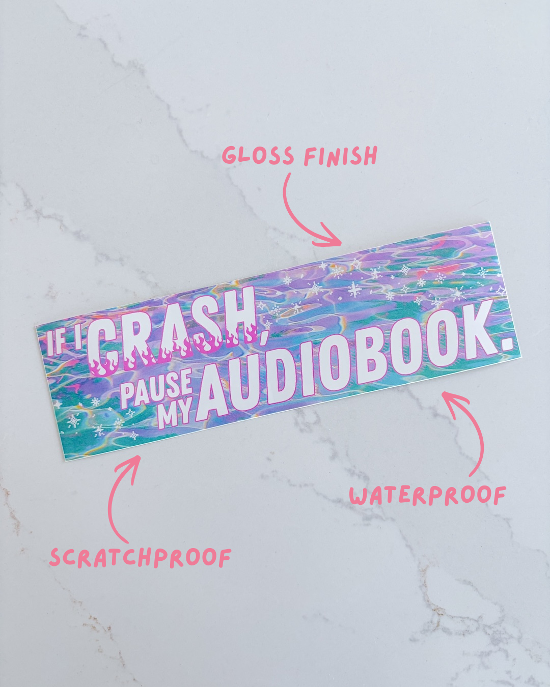 If I Crash, Pause My Audiobook Bumper Sticker