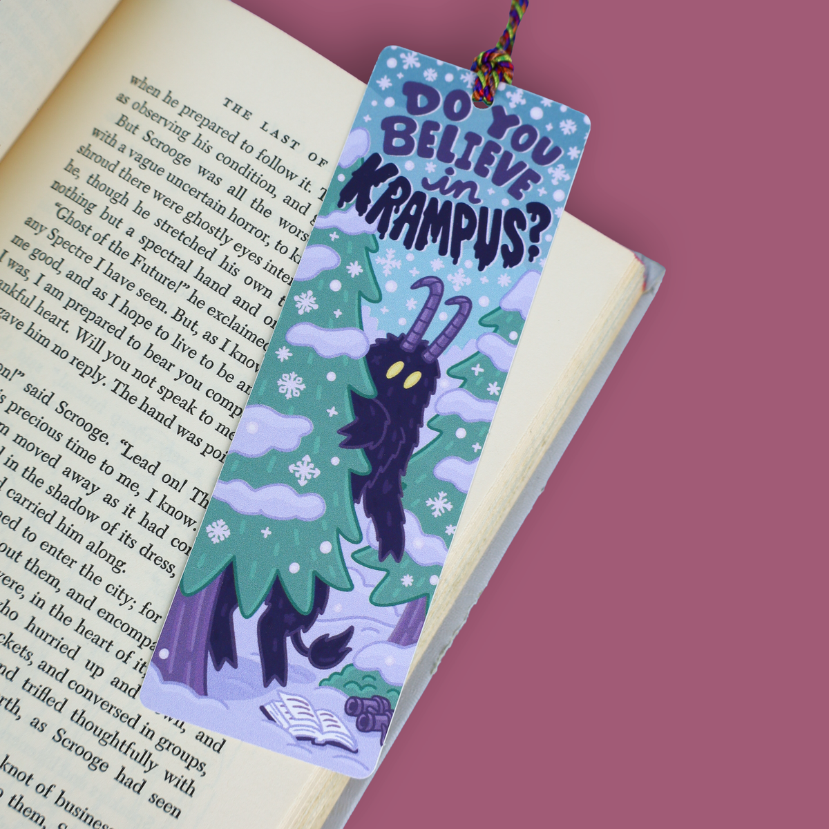 I Believe in Krampus Funny Holiday Bookmark
