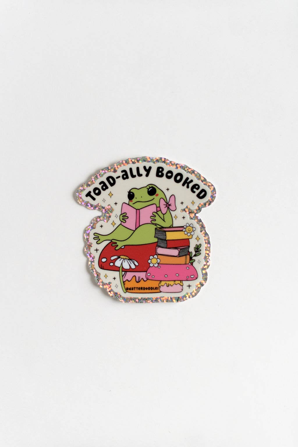 Toad-ally Booked Reading Sticker – Frog on Mushroom Vinyl