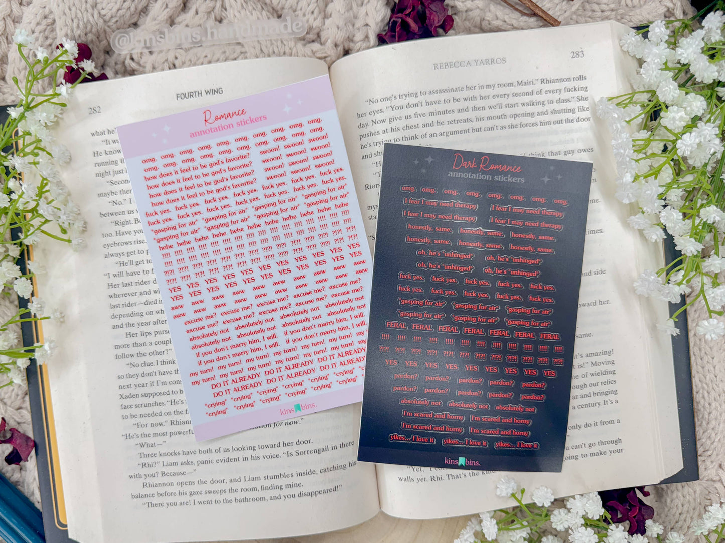 Dark Romance Annotation Sticker Sheet