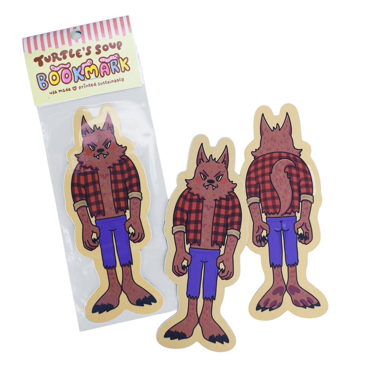 Werewolf Monster Full Moon Halloween Bookmark
