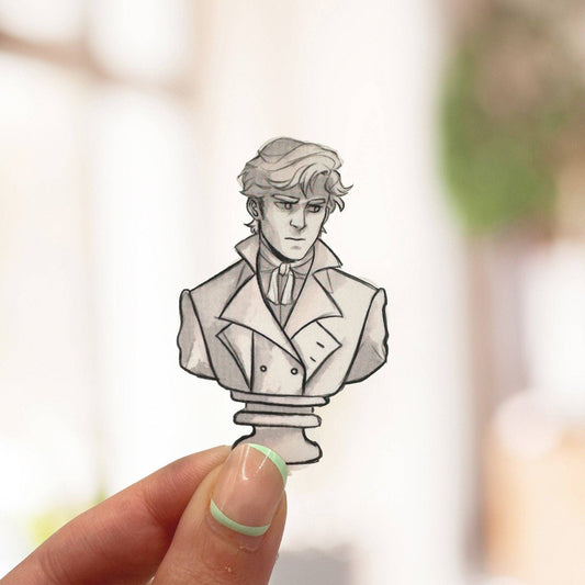 Mr. Darcy Bust, Pride and Prejudice Clear Matte Sticker