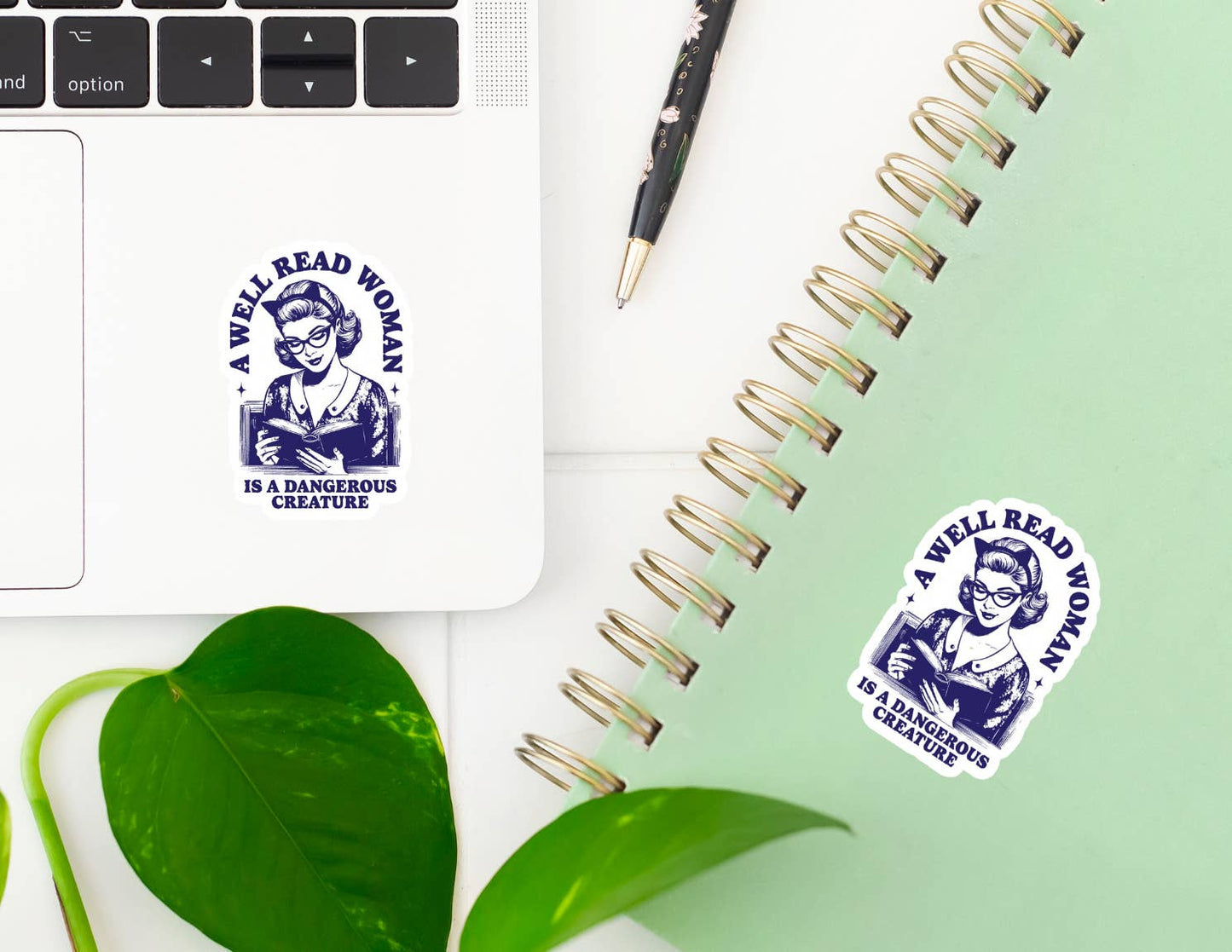 Well Read Woman Waterproof Sticker 