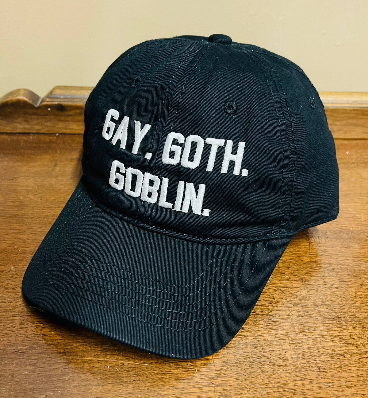Gay. Goth. Goblin.  -  Embroidered Dad Hat