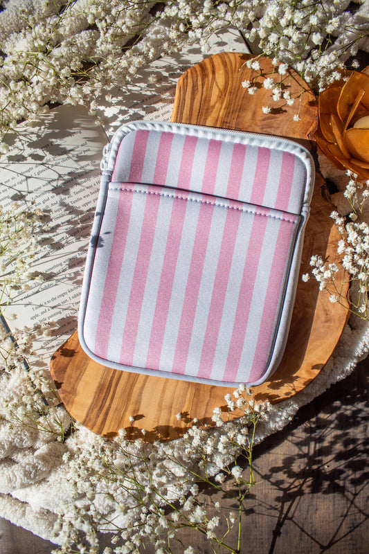 Pink Stripes Neoprene E-Reader/ Tablet Sleeve