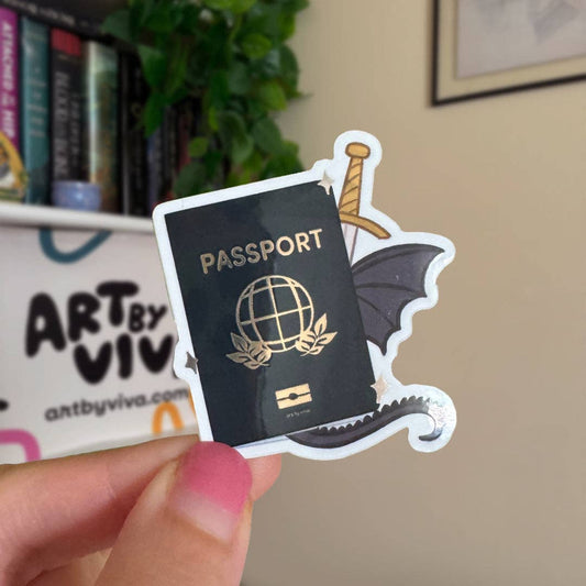 Bookish Passport Glossy Kindle Book Sticker