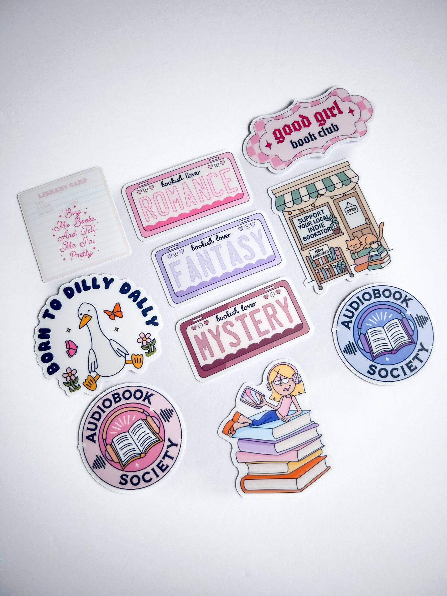 Cute Bookish Girl Vinyl Sticker | Bookish Stickers | Trendy