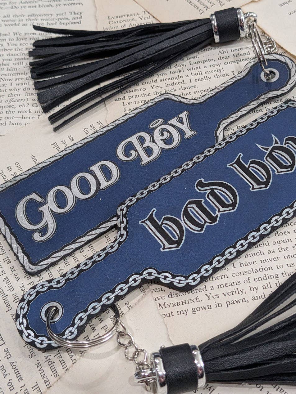 Good Boy, Bad Boy, Bookish Paddle Bookmark & Keychain