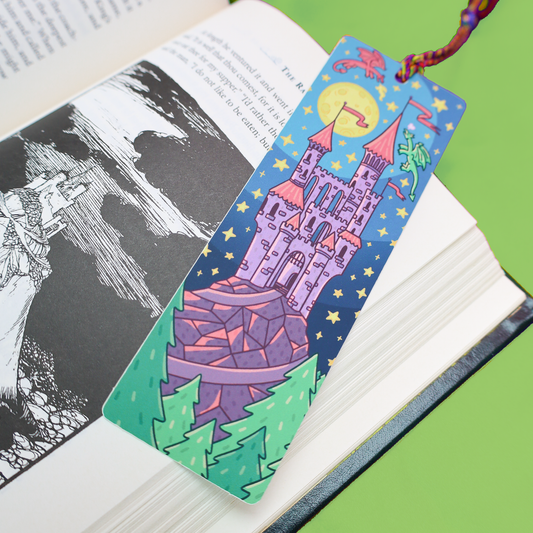 Forest Castle Dragon Fantasy Reading Gift Tasseled Bookmark