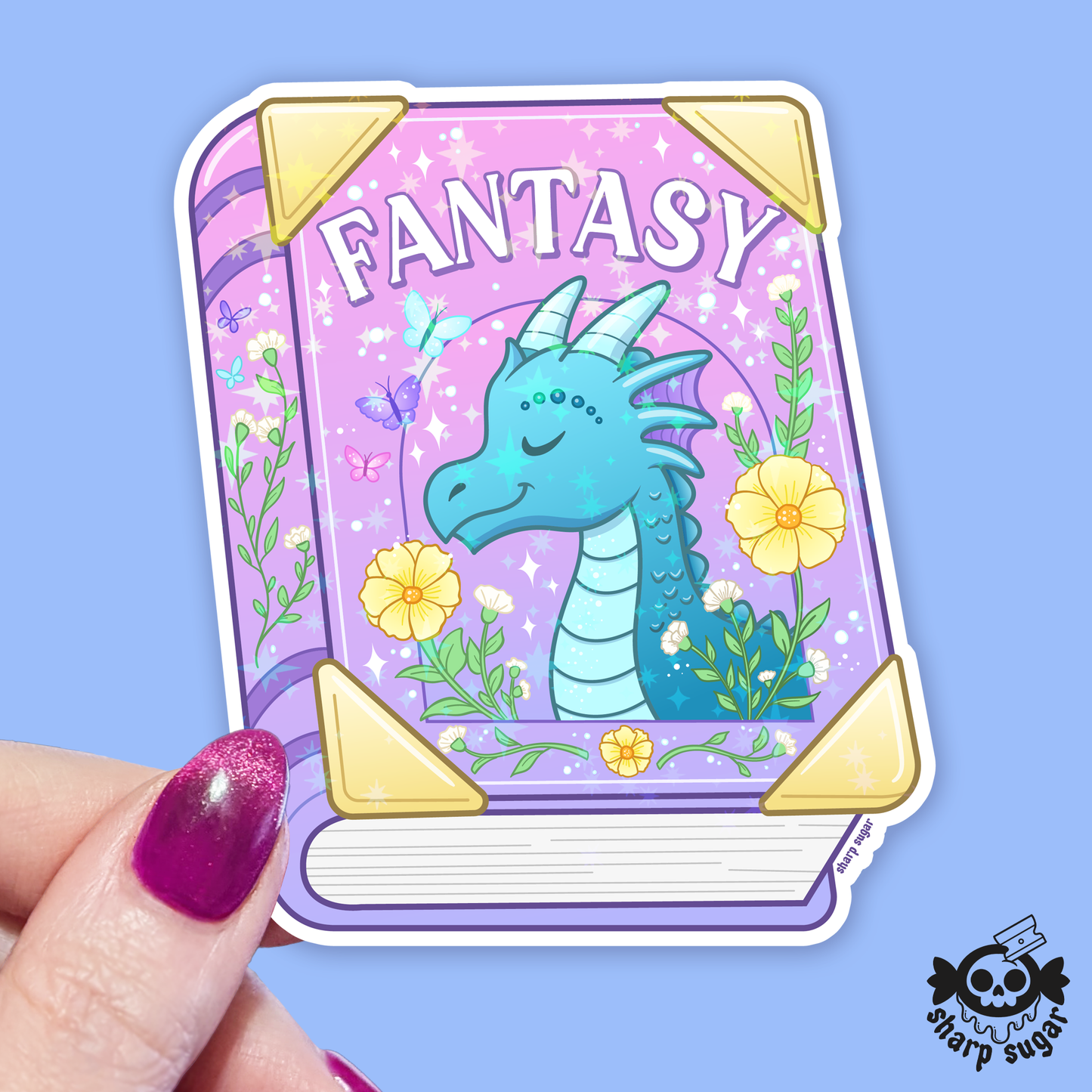 Fantasy Book Reader Sticker