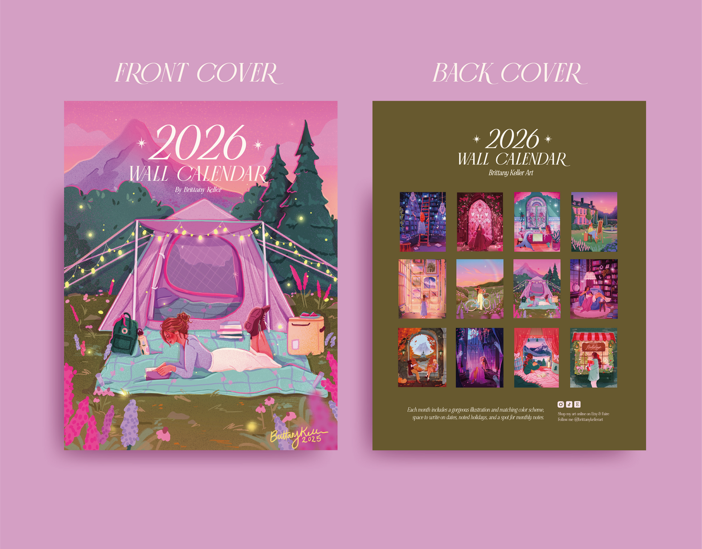 2026 Brittany Keller Art Wall Calendar