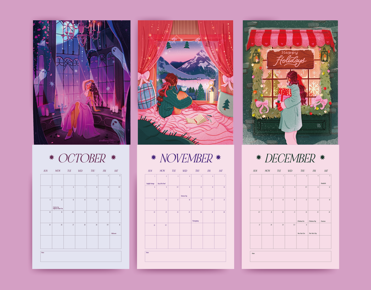 2026 Brittany Keller Art Wall Calendar