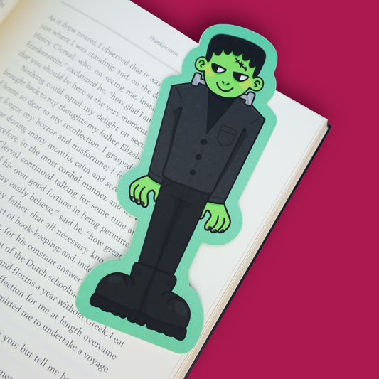 Green Stitched Spooky Monster Literary Bookmark
